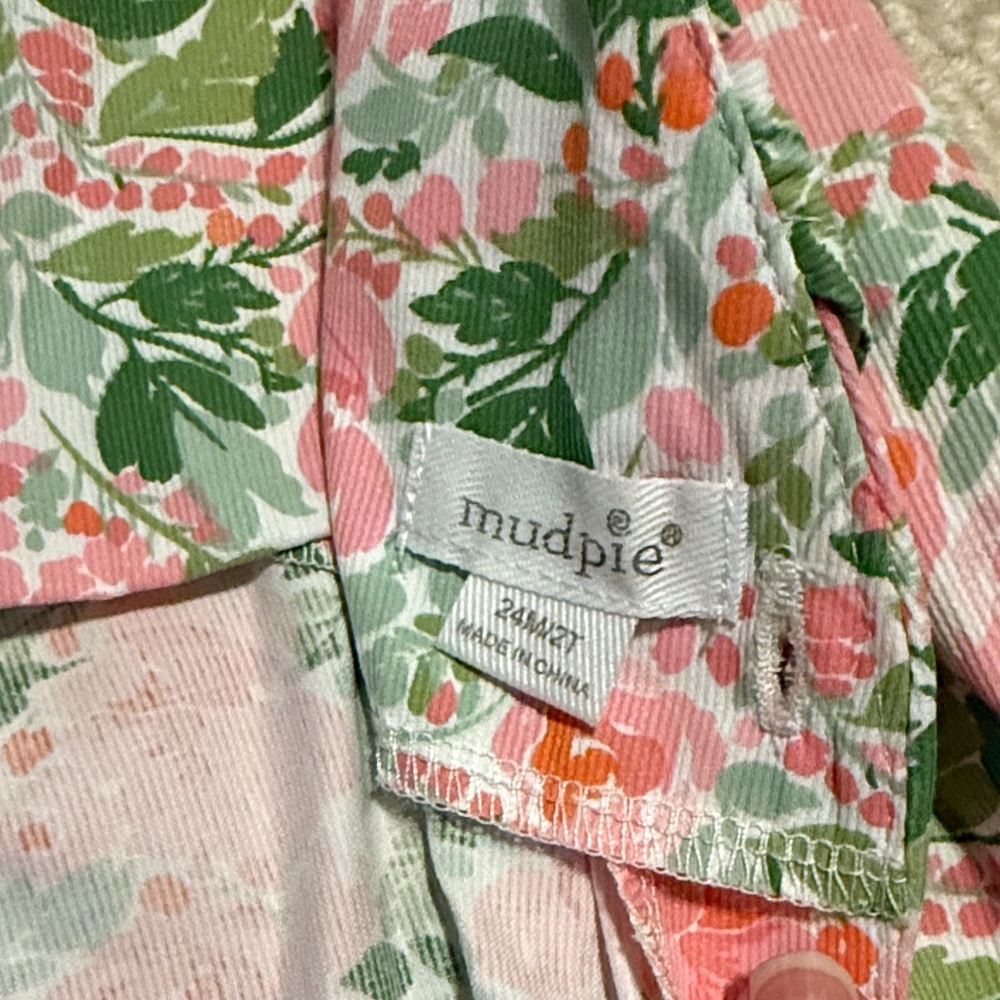 Mud Pie Pink and Green Floral Dress - Picture 2 of 3